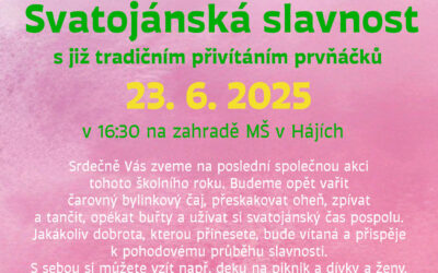 Svatojánská slavnost – pozvánka na společné zakončení školního roku